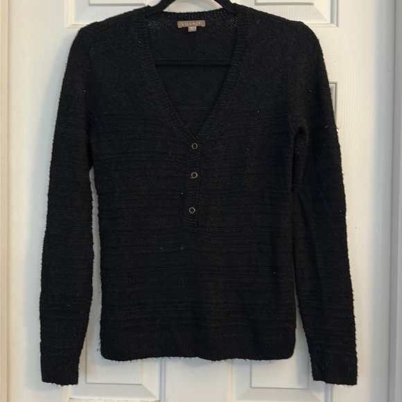 Lilla p snap button cotton black sweater XS - Picture 1 of 4